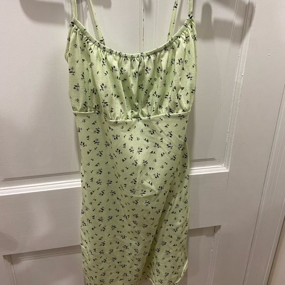 mint ditsy floral ruched strappy bodycon dress